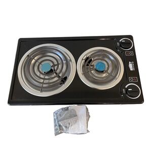 Summit CCE22 Stainless Steel 12"W 2 Burner Induction Coil Cooktop - 230 Volt